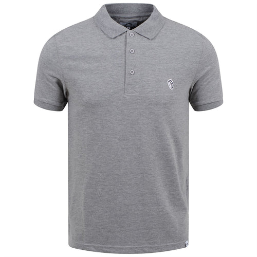 Grey Golf Bag Badge Polo Grey Marl