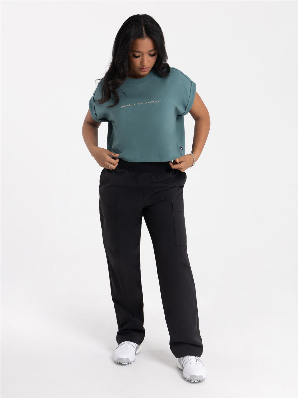 Beyond The Course Twistweave Lined Cargo Trousers Black