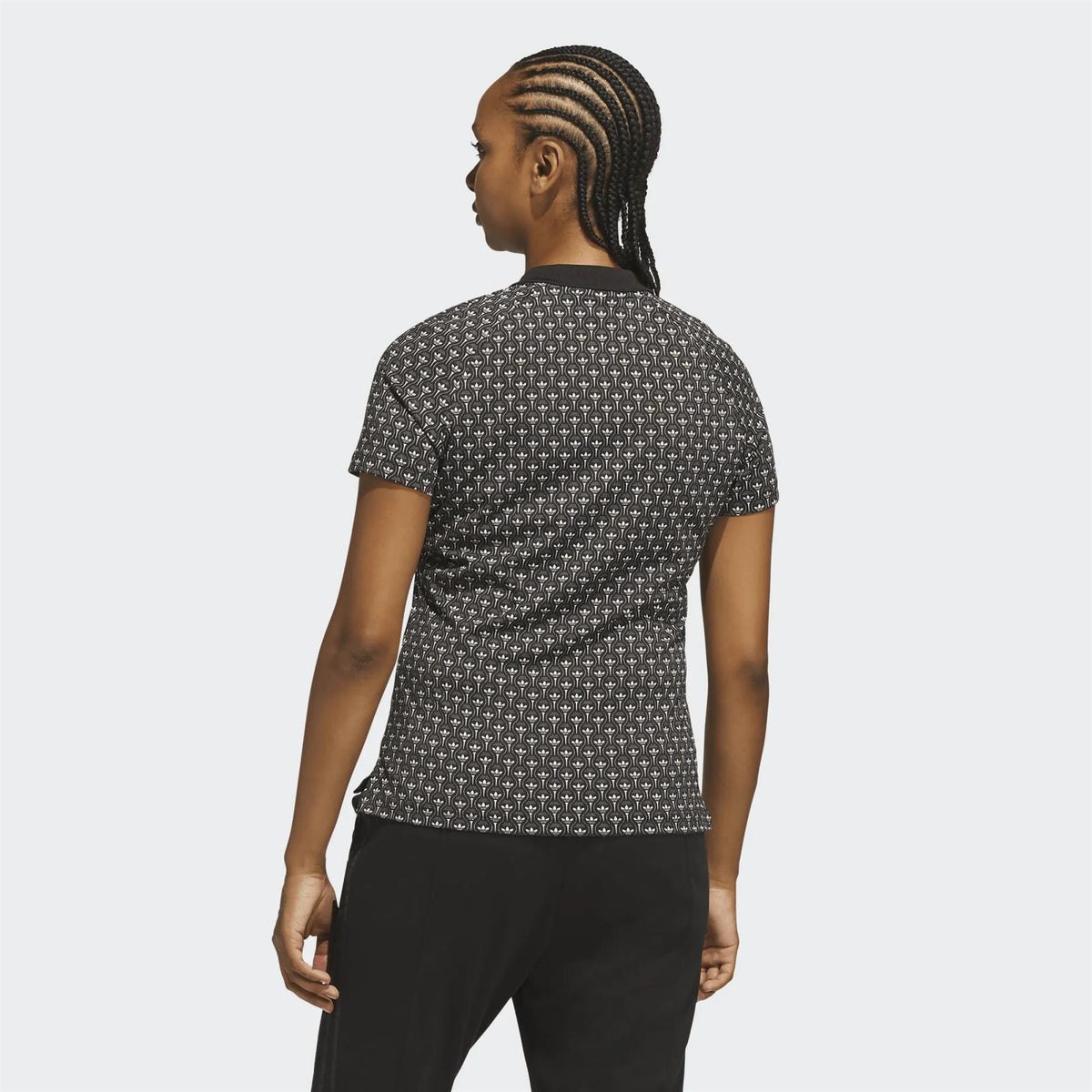 Originals All Over Trefoil Polo Black/Chalk White