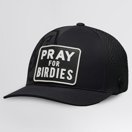 Prey For Birdies Patch Perforated Delta Snapback Hat Onyx