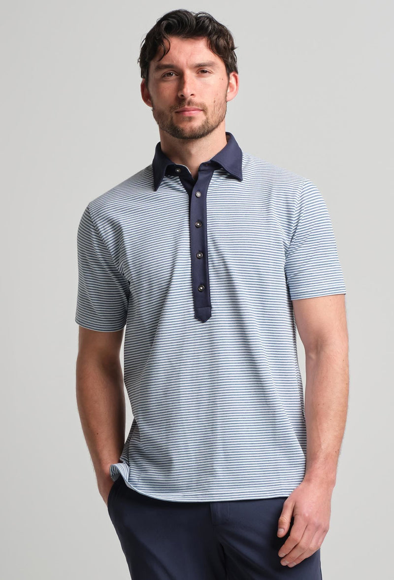 Ford 5 Button Striped Polo