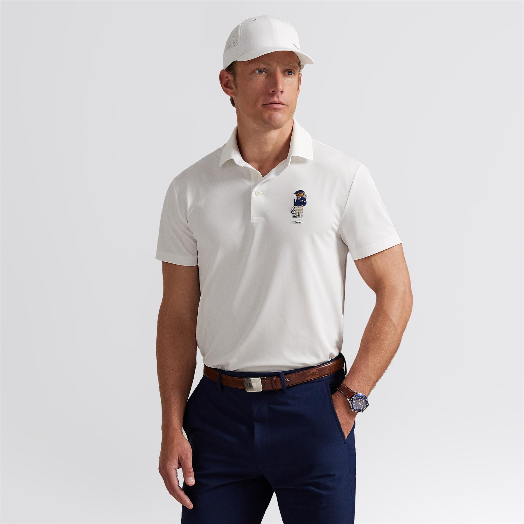 RLX Tailored Fit Bear Polo Ceramic White