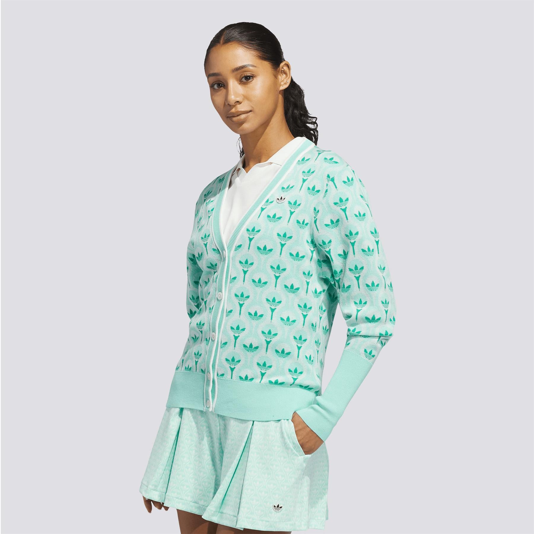 Originals All Over Cardigan White/Clear Mint