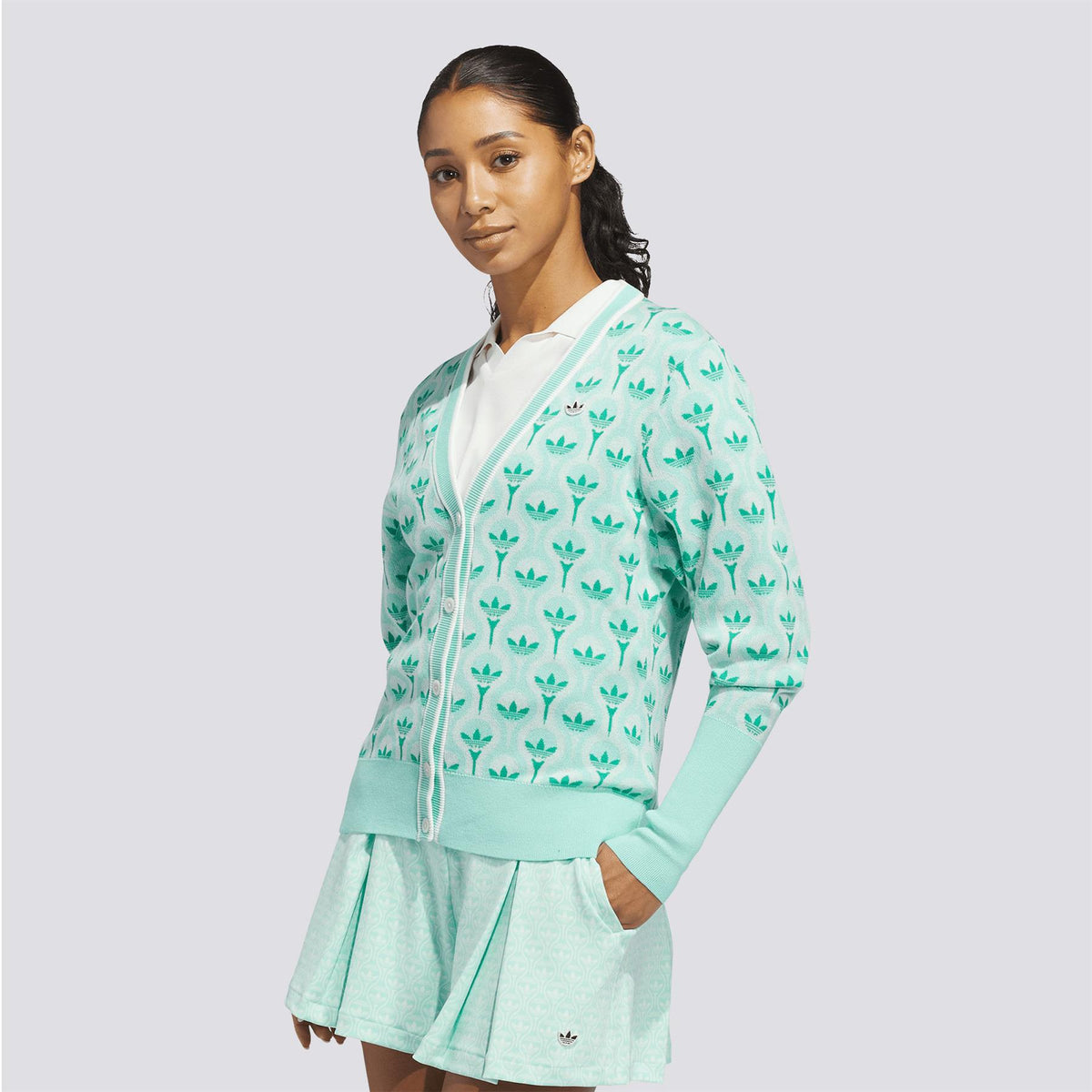 Originals All Over Cardigan White/Clear Mint