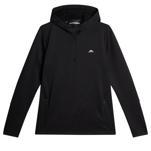 Womens Aerial Quarter Zip Hoodie Black - SS25