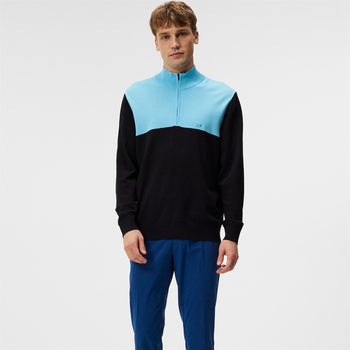 Jeff Quarter Zip Knitted Sweater Black