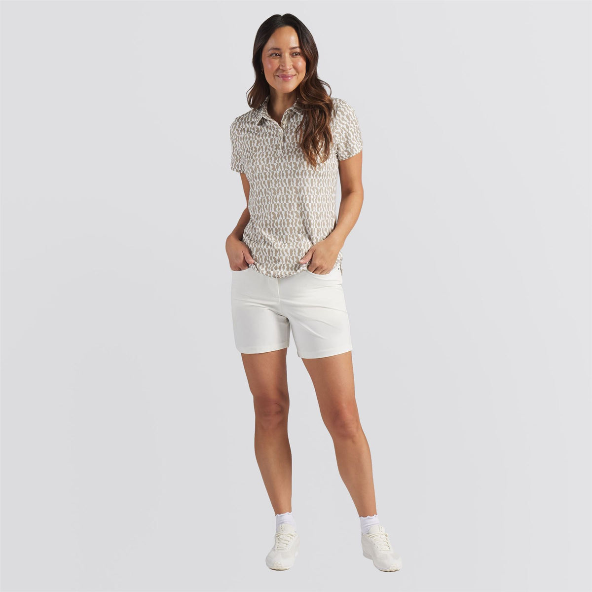 Cloudspun Wavey Polo Shirt Iced Coffee
