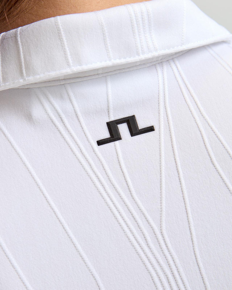 Marlie Jacquard V-Neck Polo White