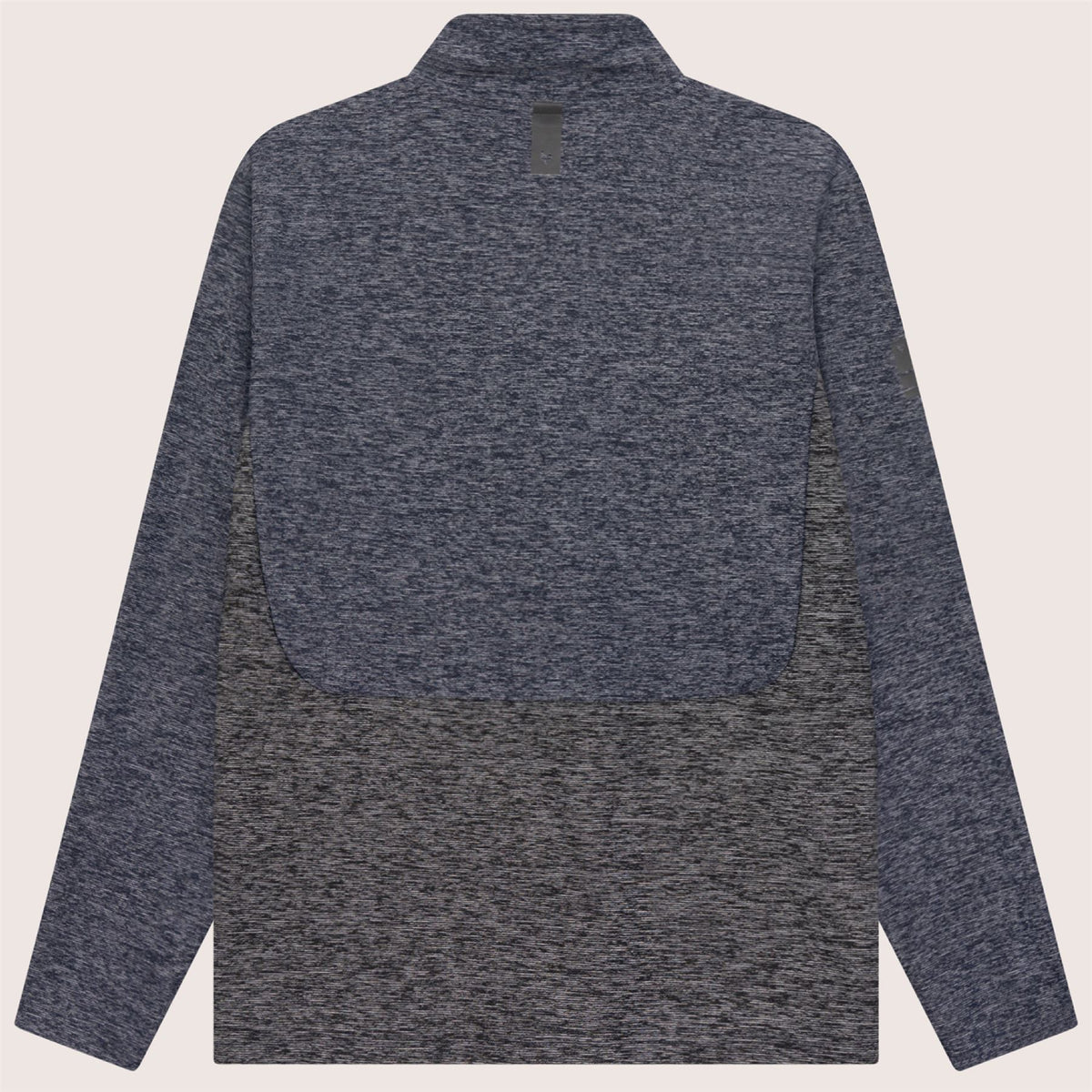 Panelled Mesh Quarter Zip Mid Layer Navy