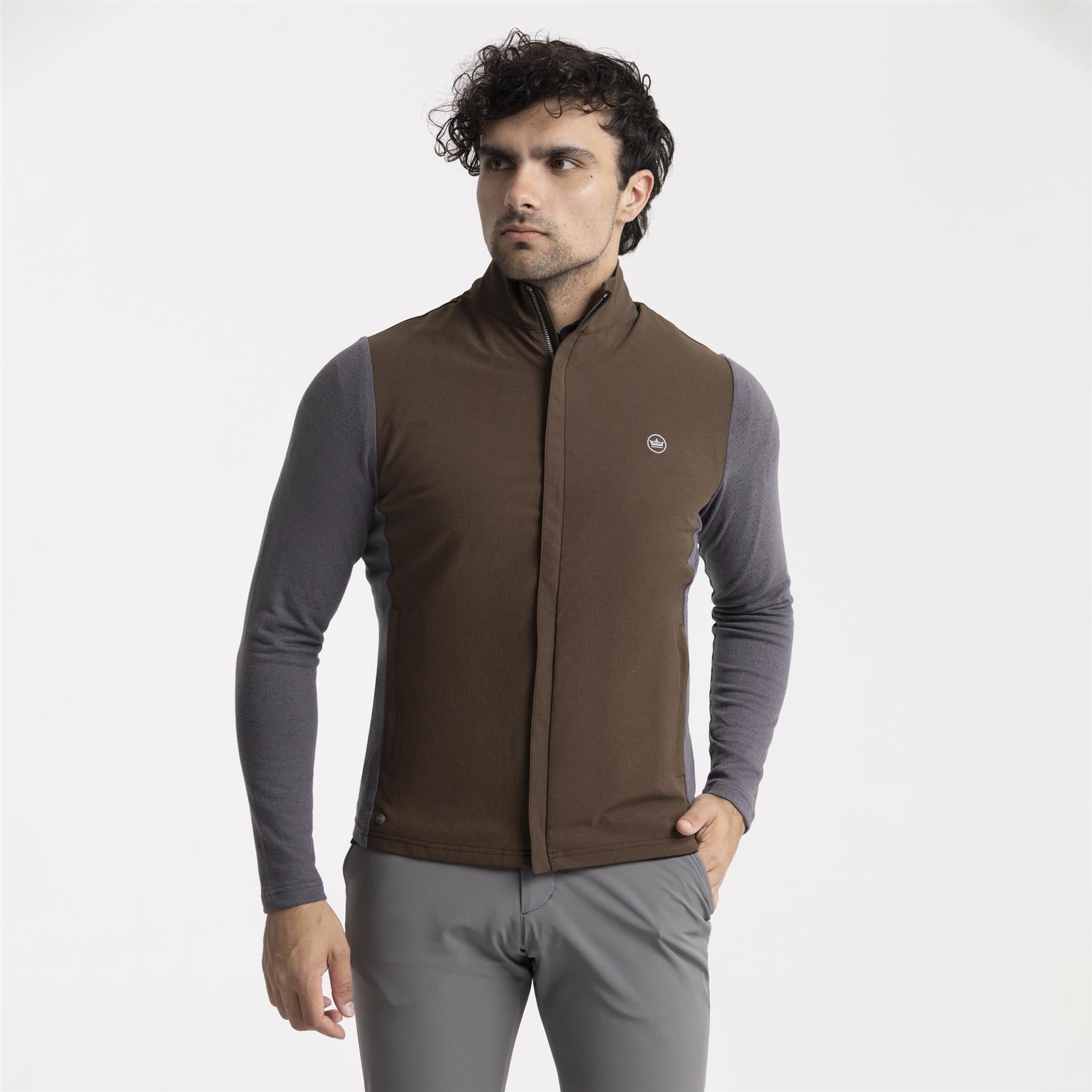Solstice Performance Hybrid Full Zip Cardigan Antique Walnut
