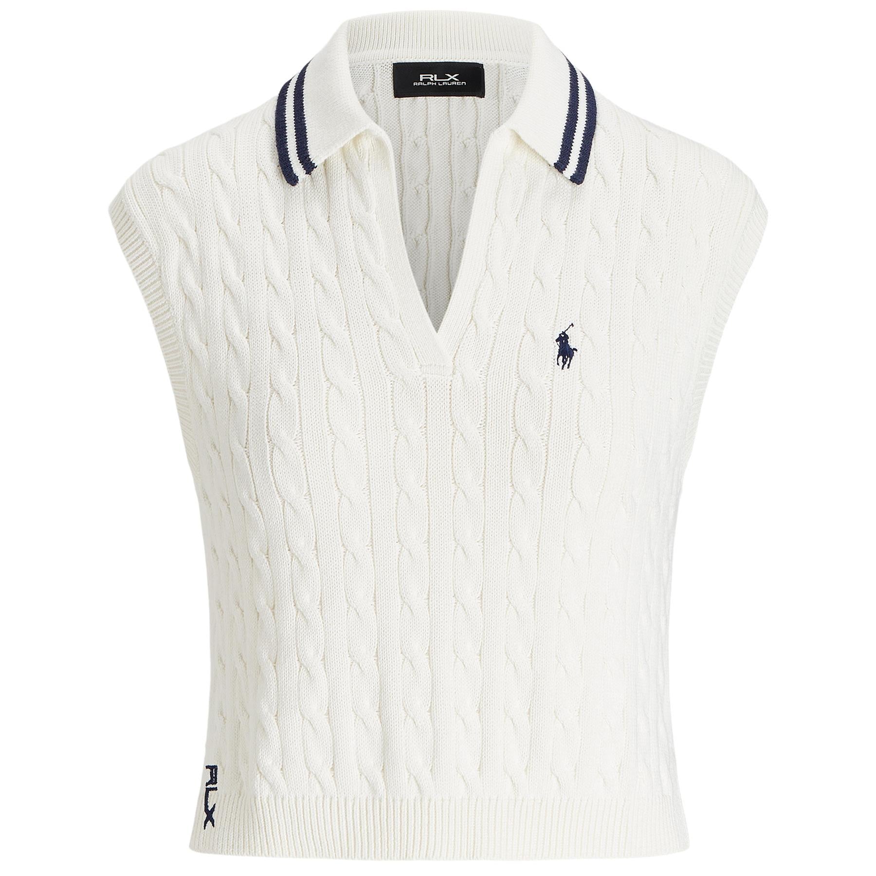 RLX SL Cotton Blend Sweater Polo White Splash