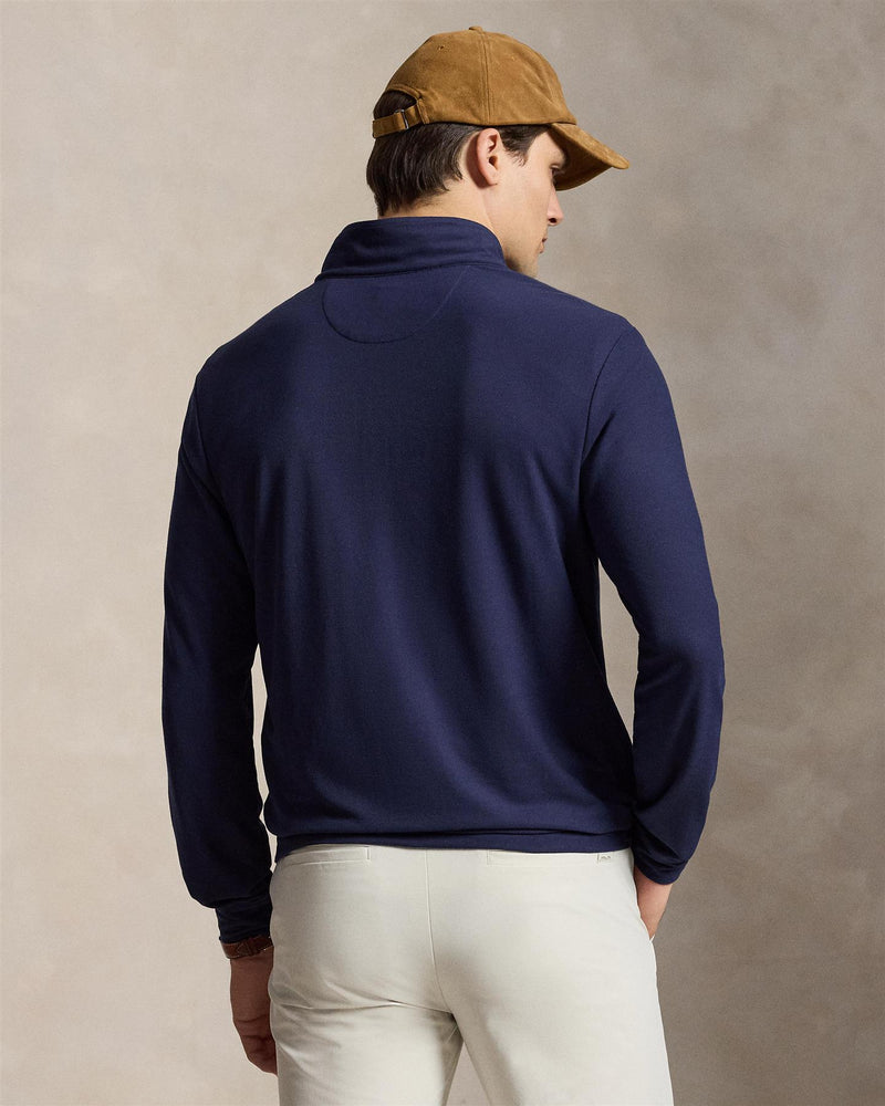 Mesh Quarter Zip Pullover Refined Navy