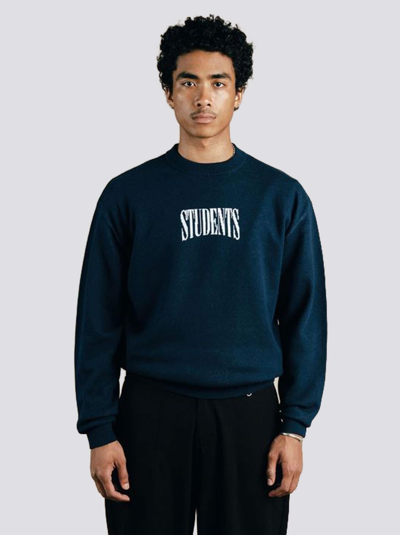 Cade Knit Crew Sweater Navy