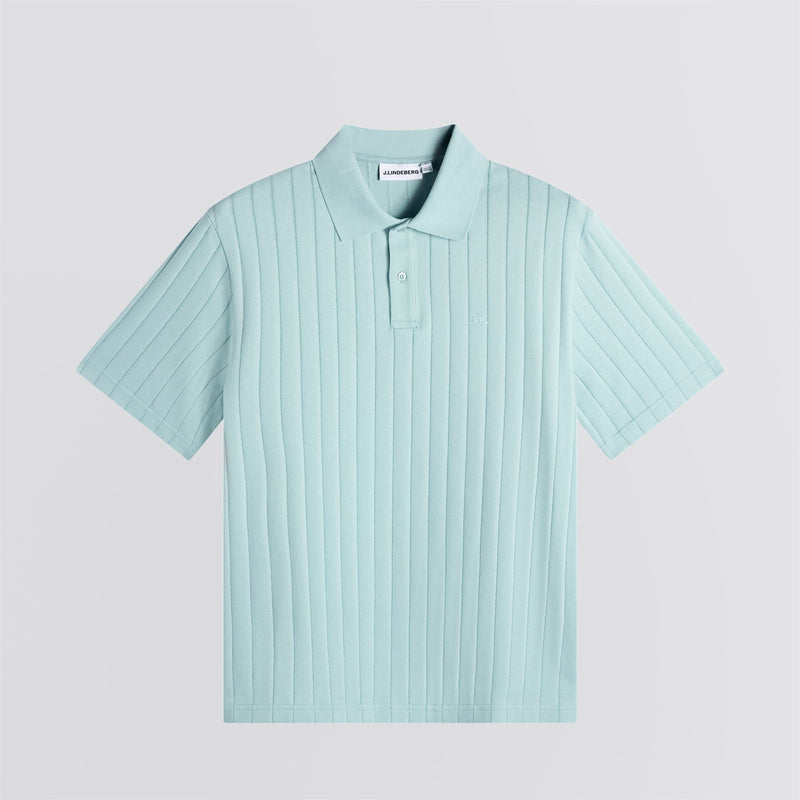 Simon Stripe Polo Forget-Me-Not