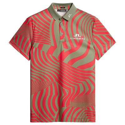KV Tour Print Regular Fit Polo Dazzle Wave Bittersweet Red - SU24