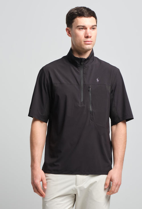 RLX Packable SS Half Zip Pullover Jacket Polo Black