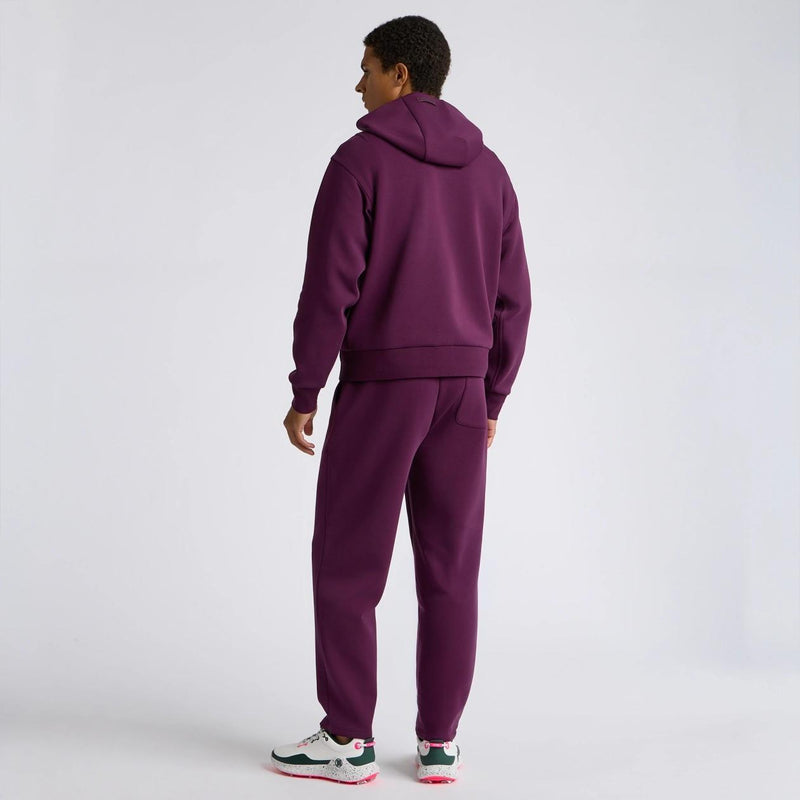 Cotton Blend Scuba Hoodie Dark Plum
