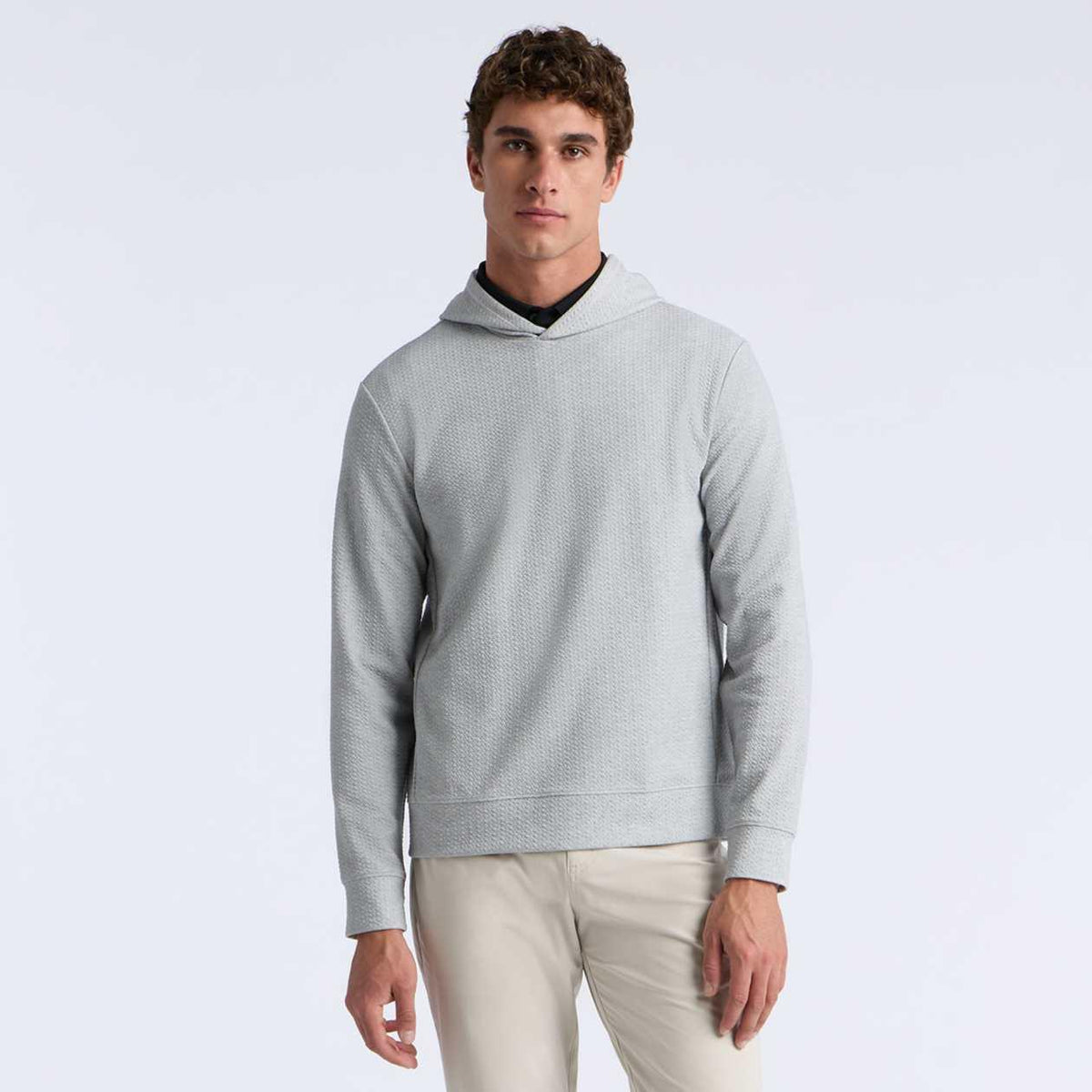 Pebble Quilted Hoodie Nimbus Melange