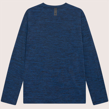Long Sleeve Mesh Textured T-Shirt Navy