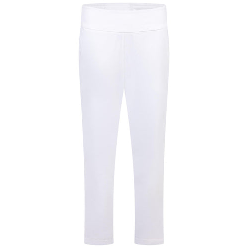 Womens Ultimate365 Regular Fit Solid Ankle Trousers White - 2024