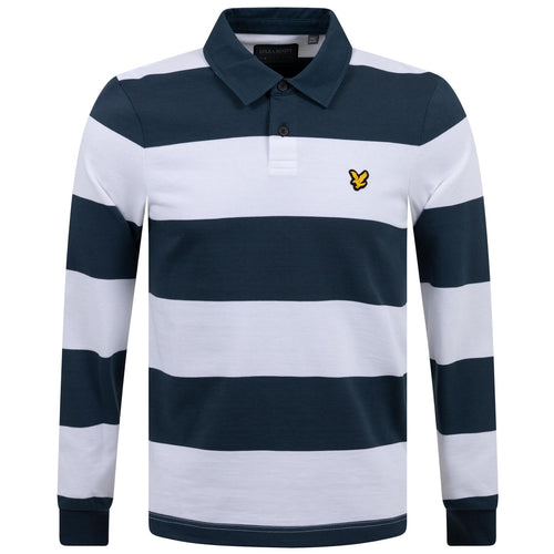 Golf Rugby Shirt Light Navy/White - SS23