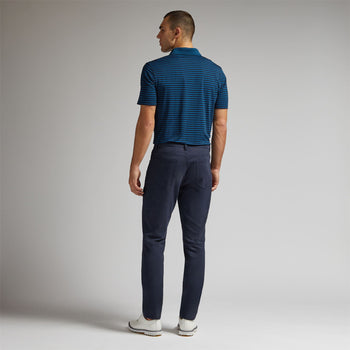 Perforated Stripe Tech Jersey Polo Twilight