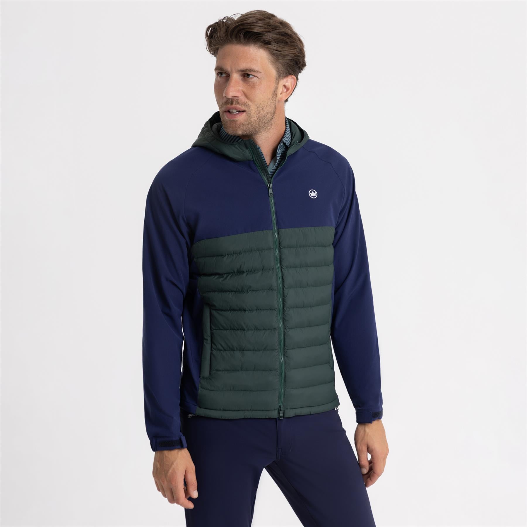Apex Hybrid Hooded Jacket Nordic Pine/Navy