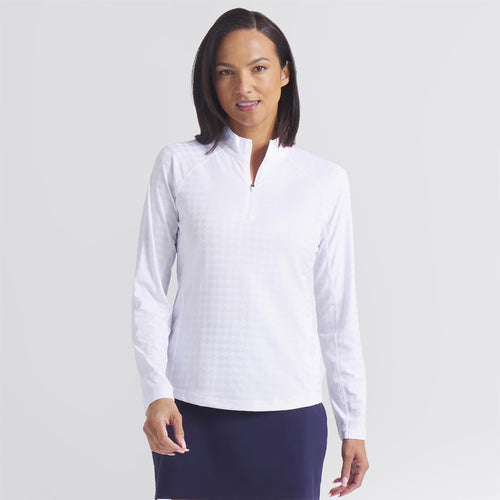 Houndstooth Quarter Zip White Glow