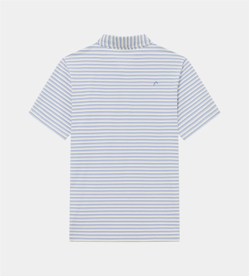 Engineer Stripe Polo Dusty Blue/White