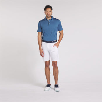 Fair Isle Trim Polo Blue Horizon