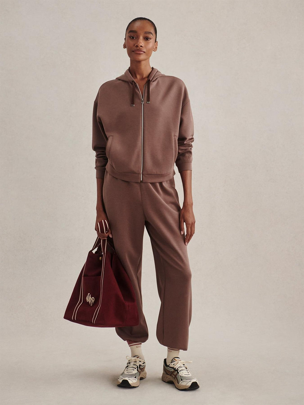 Jorgie Zip Through Hoodie Coffee Quartz