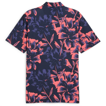 MATTR Broken Flower Polo Deep Navy/Peach Frost