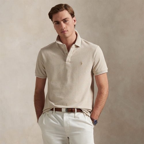 Polo Golf Custom Slim Fit Cotton Polo Classic Khaki/White