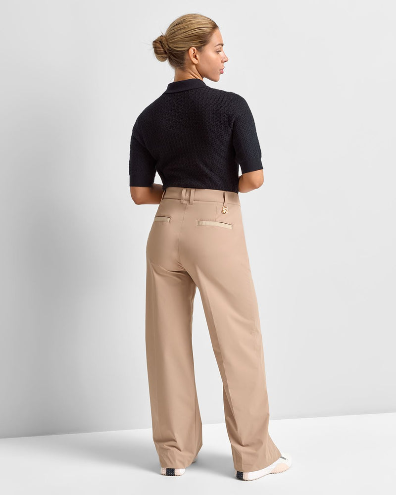 Toni Wide Leg Soft Trousers Sand