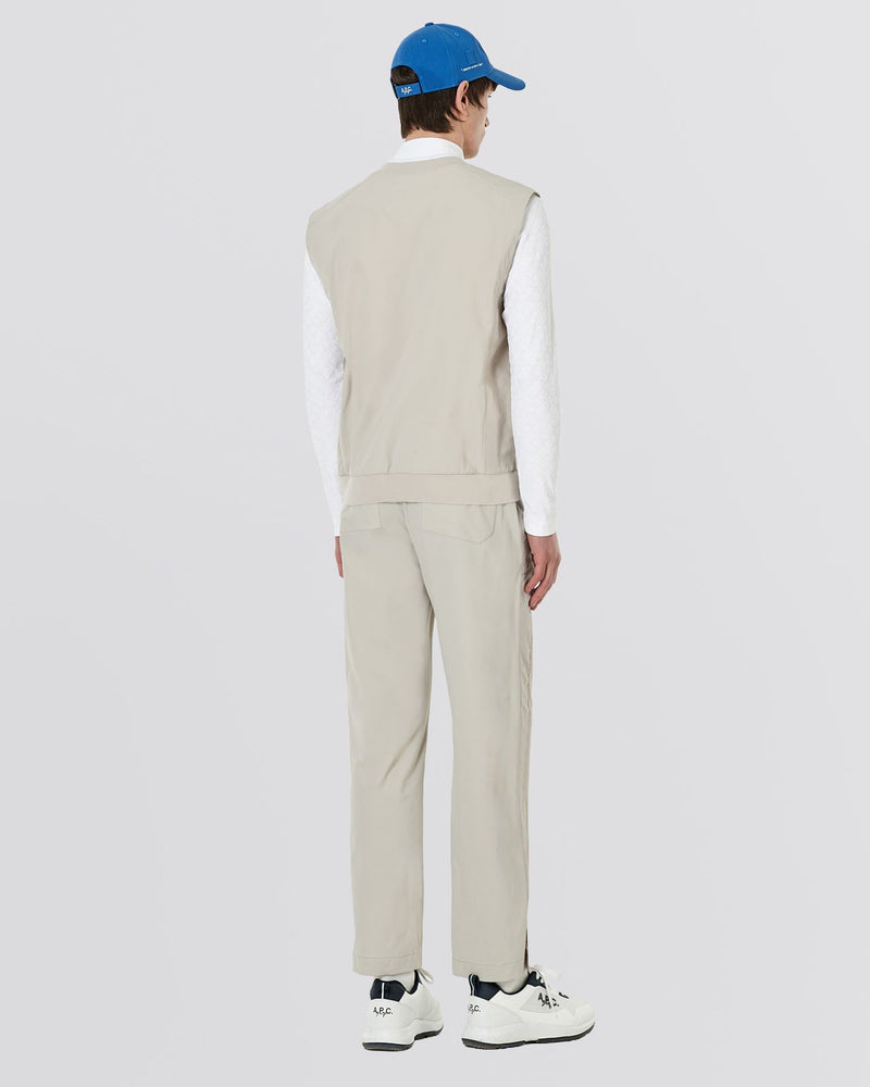 Gaspard V-Neck Woven Vest Grey
