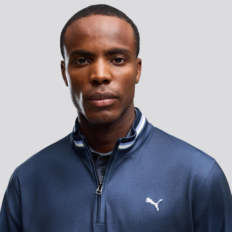 Cloudspun Tech Coastal Claret Quarter Zip Deep Navy