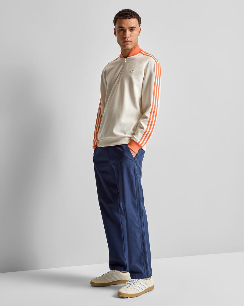 Originals 3-Stripe Quarter Zip Chalk White/Dusky Orange