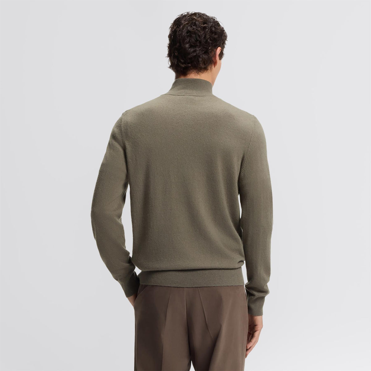 H-Hemarlo Wool Quarter Zip Open Brown
