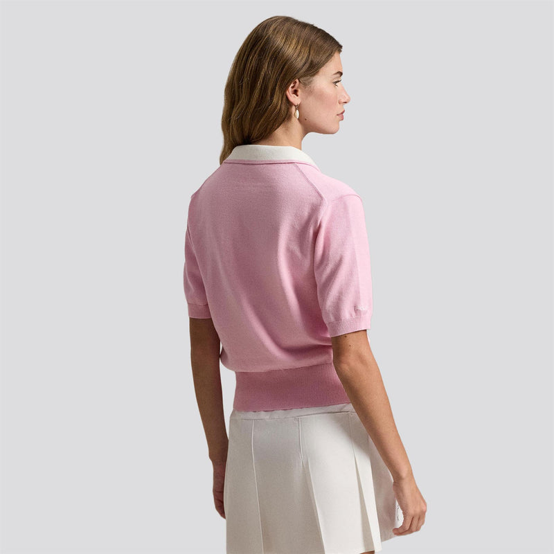 RLX Cotton Blend Sweater Polo Light Pink/White Splash