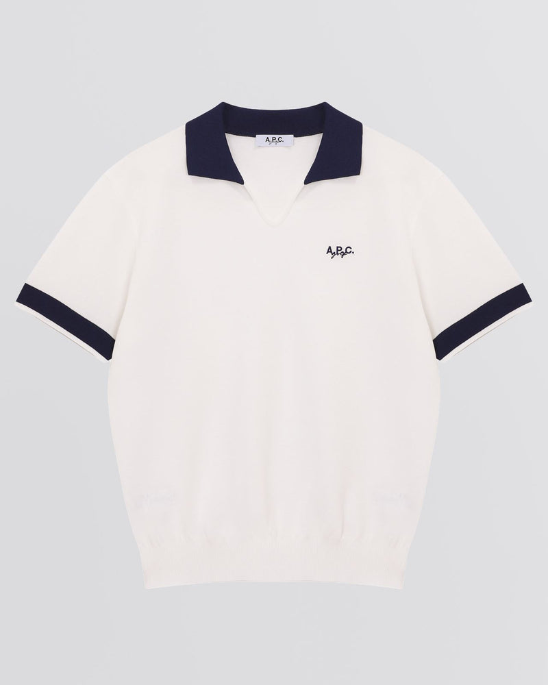 Maryse Knit Sweater Polo Shirt White
