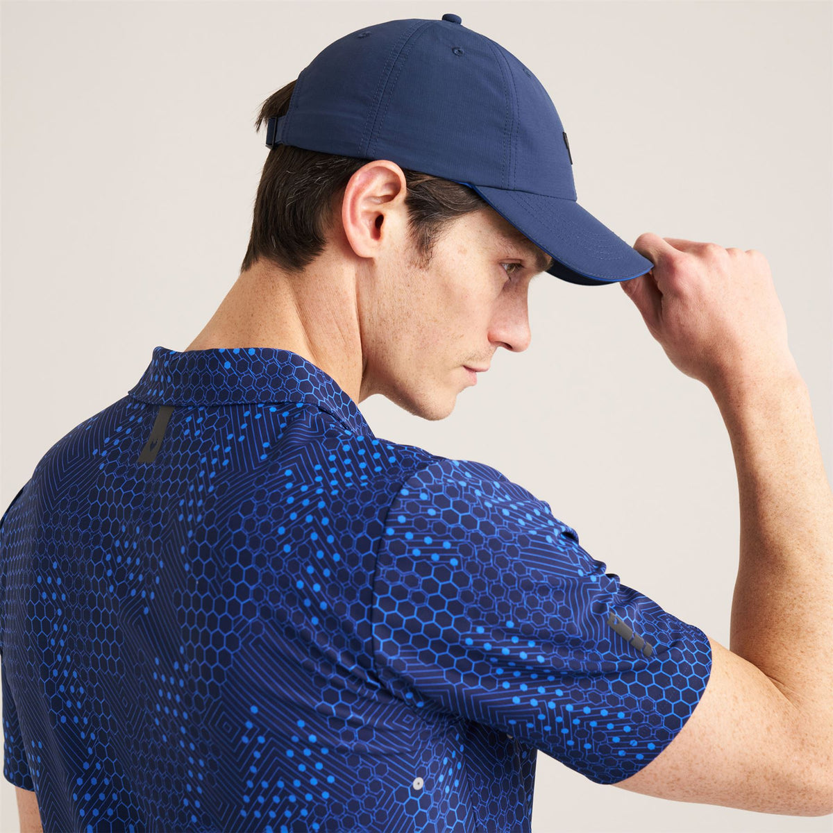 AOP Tech Camo Polo Blue