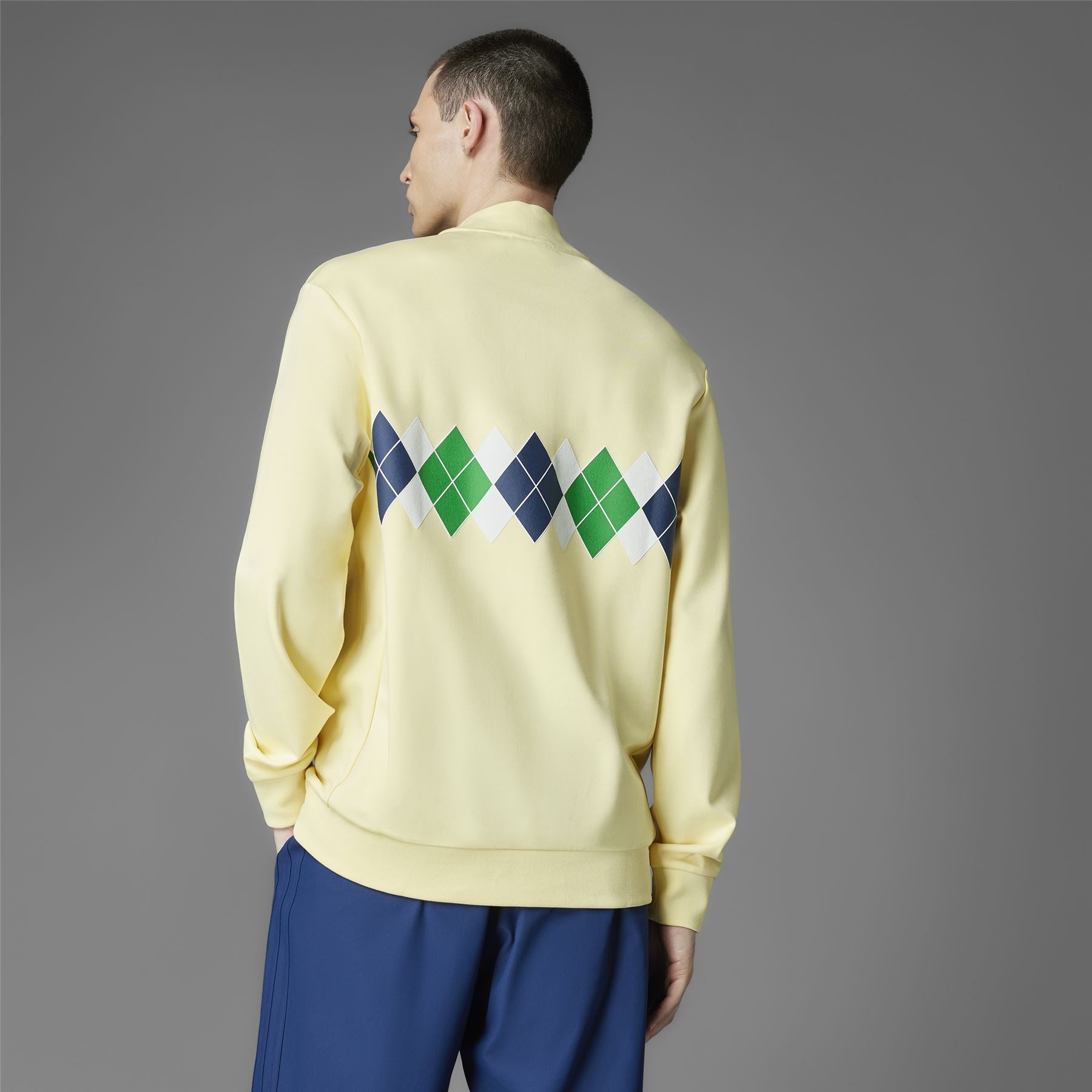 adidas Golf Originals Argyle Printed Quarter Zip Yellow