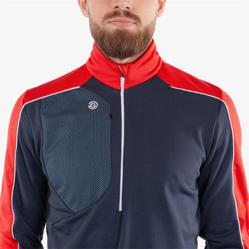 Dave INSULA Warm Half Zip Mid Layer Navy/Red