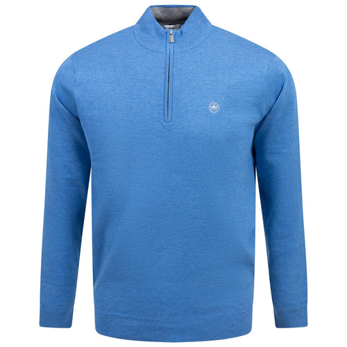 Coolspun Cotton Quarter Zip Mid Layer Blue Poppy