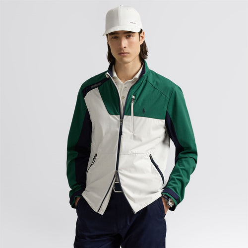 RLX Full Zip Colourblock Windbreaker Jacket Kelly Green Multi