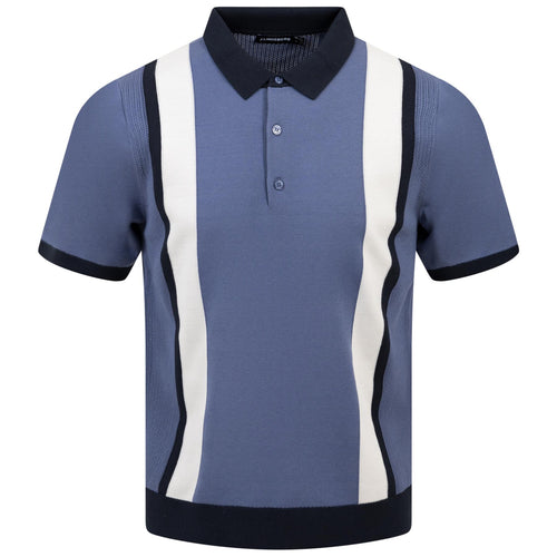 Reymond Regular Fit Strick-Streifen-Poloshirt Bijou Blue – SS24