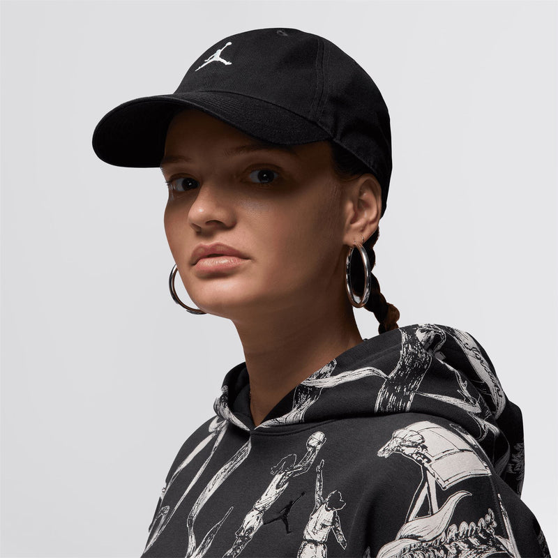 Jordan Club Unstructured Curved-Bill Hat Black/White