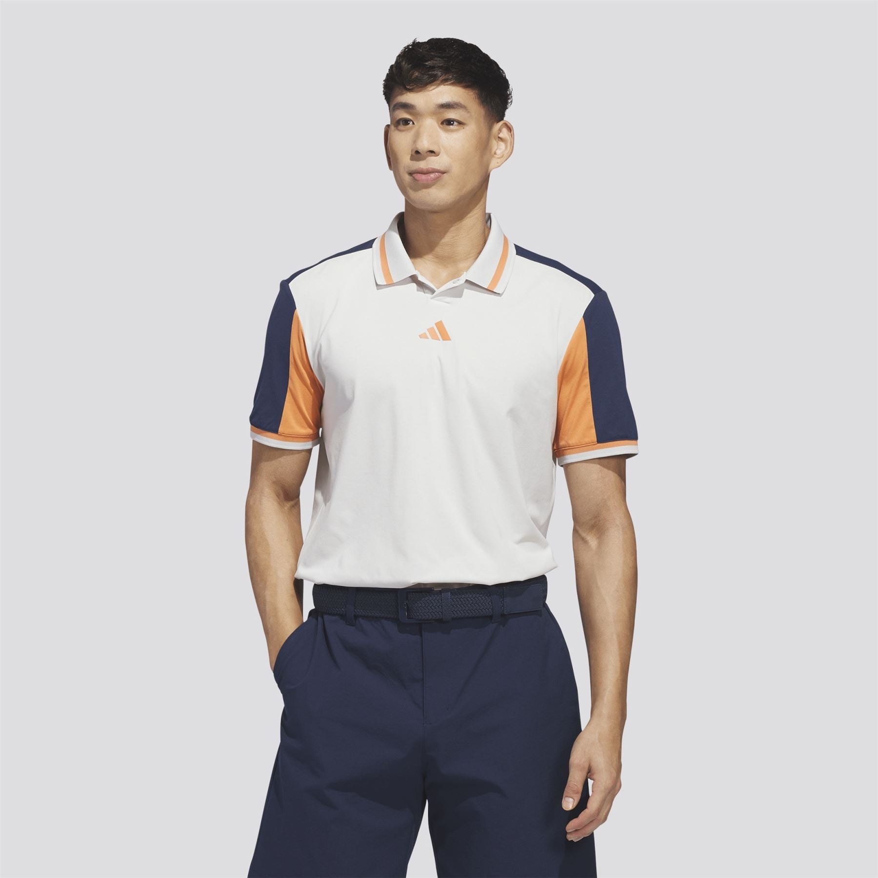 Beyond The Course Vent Twistknit Polo Orbit Grey/Collegiate Navy