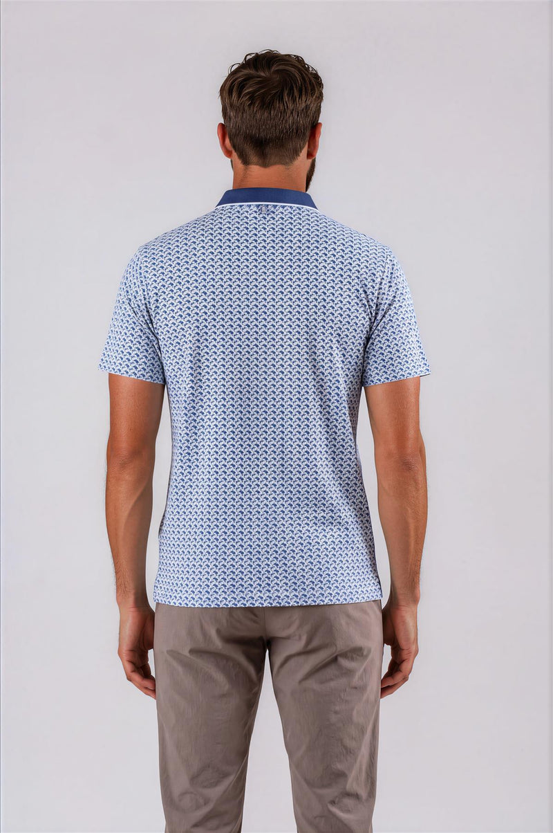 Mayberry Performance Polo Fawn Pennant Print