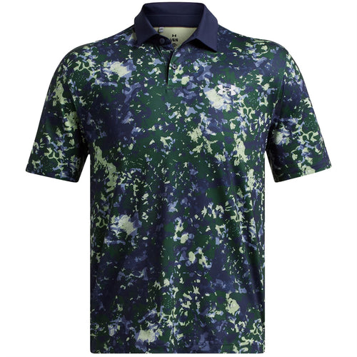 T2G Printed Polo Retro Green/Midnight Navy - AW24